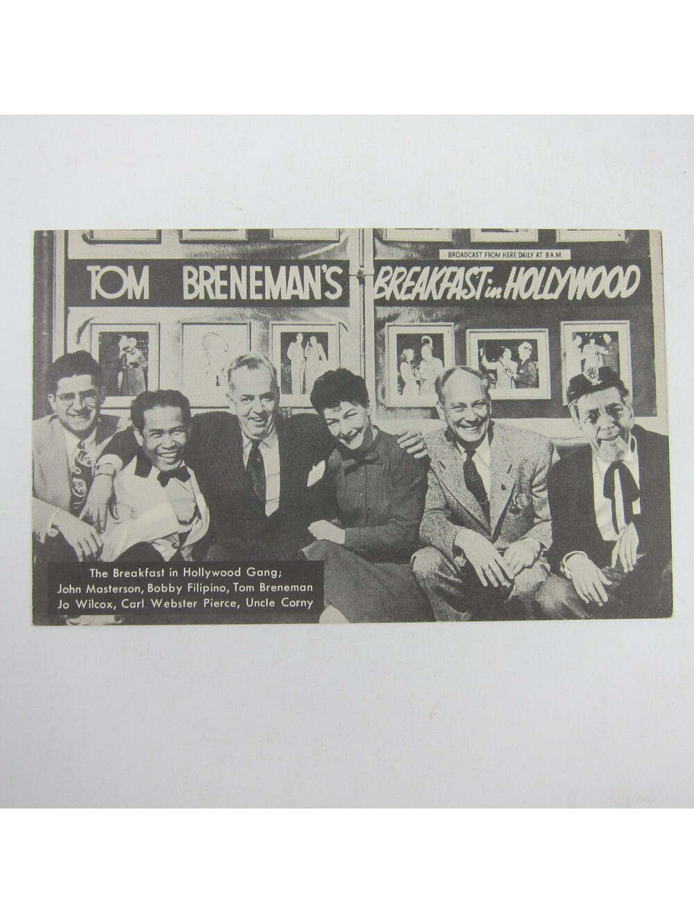 Postcard Tom Breneman Breakfast Hollywood Gang Masterson Filipino Vintage 1945